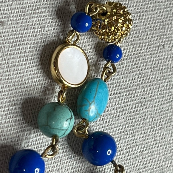 Talbots Blue & Green Semi-Precious Stone Statement Necklace - Picture 4 of 5